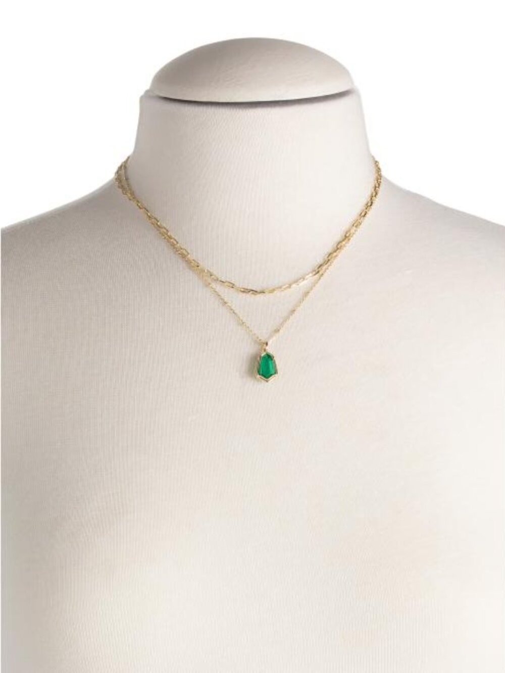 KENDRA SCOTT Gold Alexandria Green Glass Multi-strand Necklace - Picture 2 of 3